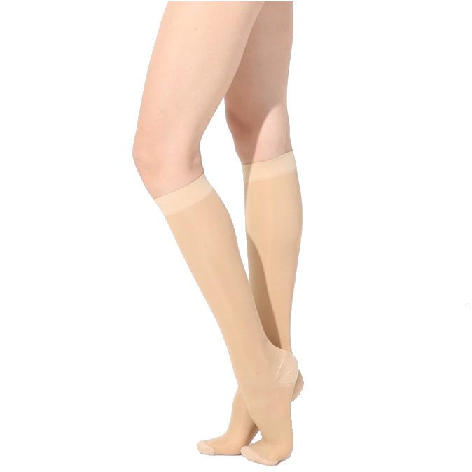 Pulse Compression Sheer Compression Knee Highs, Medium Graduated Support (15-20mmHg)