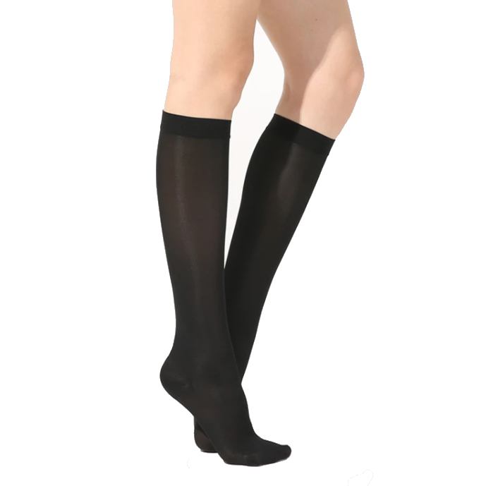 Pulse Compression Sheer Compression Knee Highs, Medium Graduated Support (15-20mmHg)