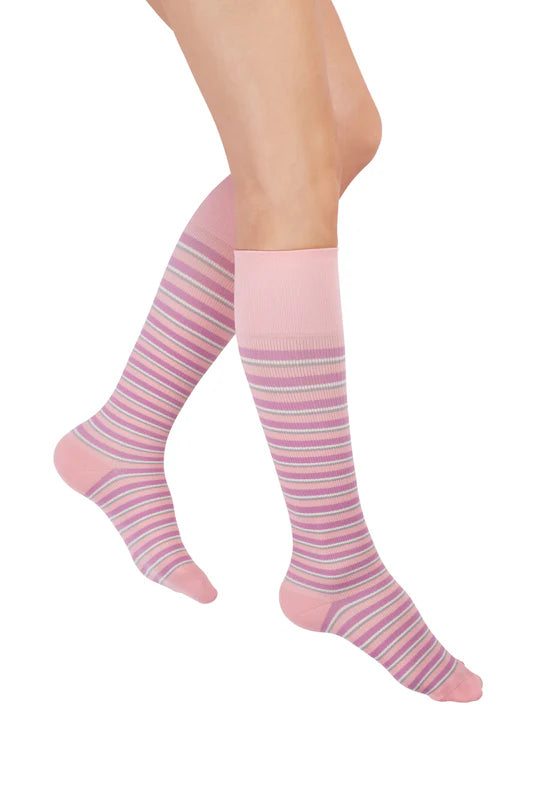 Rejuva Striped Knee High Compression Socks (15-20 mmHg)