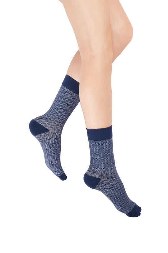 Rejuva Herringbone Crew Compression Socks