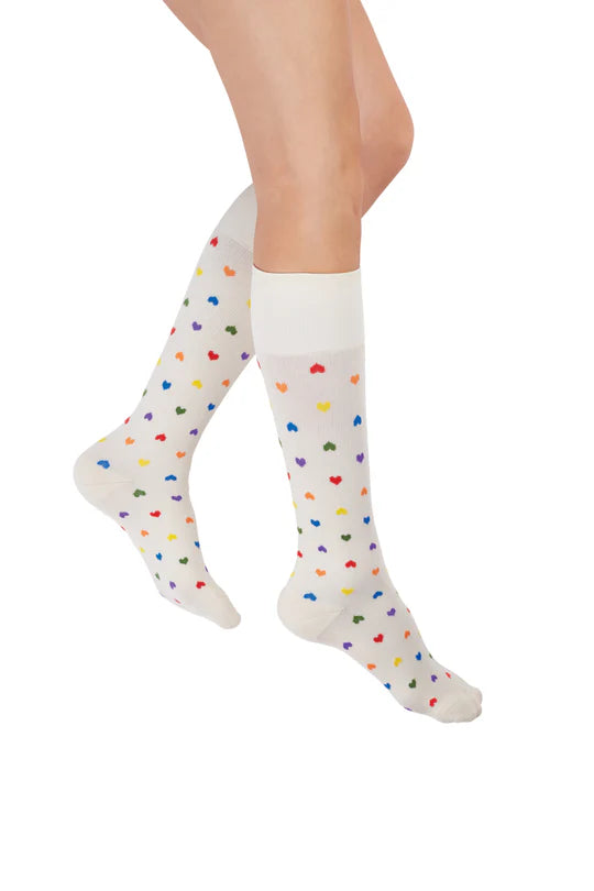 Rejuva Heart Knee High Compression Socks (15-20 mmHg)