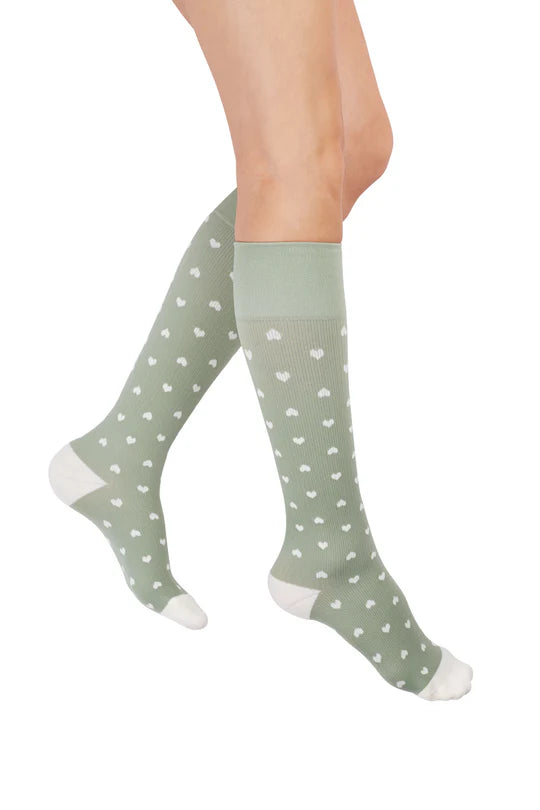 Rejuva Heart Knee High Compression Socks (15-20 mmHg)