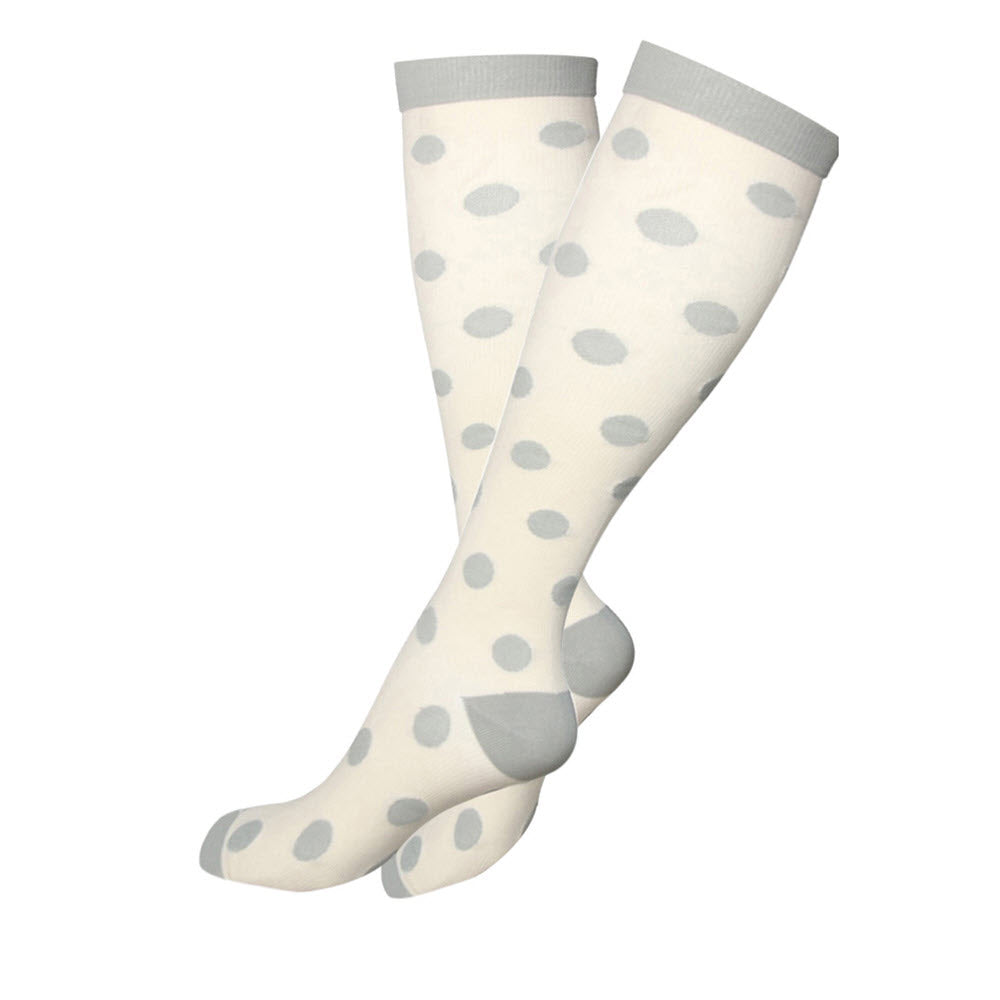 Polka dot knee-high graduated compression socks