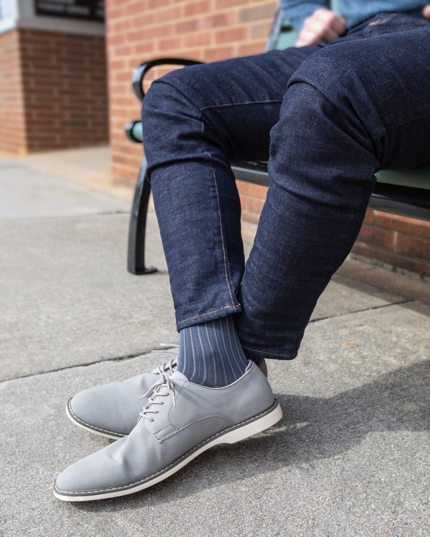 town bench view of Rejuva Freedom Compression Knee High