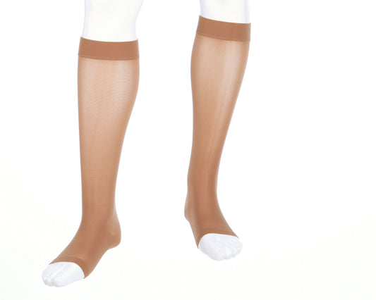 medi assure 30-40 mmHg knee high, extra wide calf, open toe compression stocking