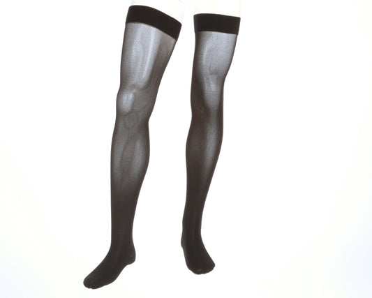 medi assure 20-30 mmHg beaded silicone topband, closed toe, thigh high compression stockings