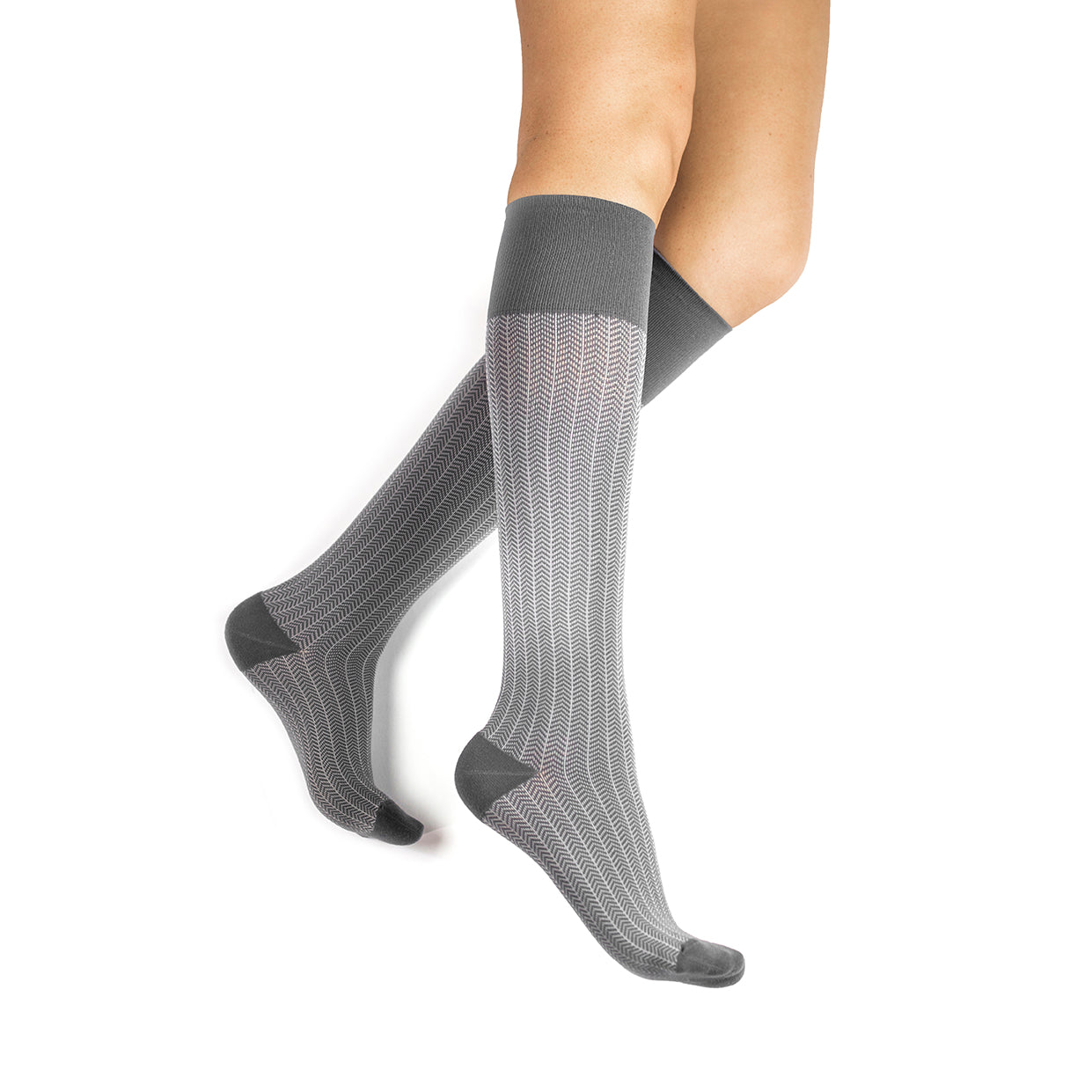 Charcoal Rejuva herringbone compression socks