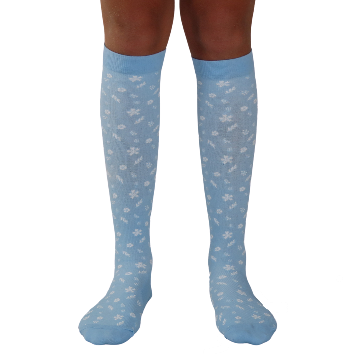 Floral print knee-high graduated compression socks (Medium 15-20mmHg)