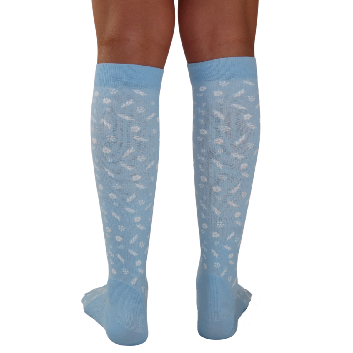 Floral print knee-high graduated compression socks (Medium 15-20mmHg)