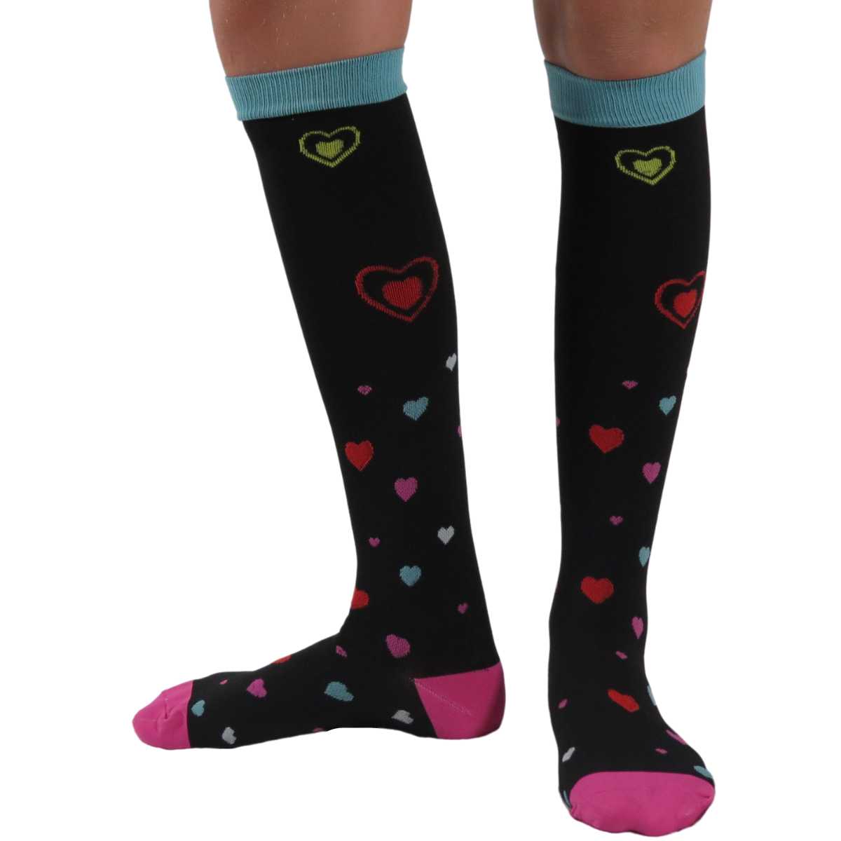 Love and happiness knee-high graduated compression socks (Medium 15-20mmHg)