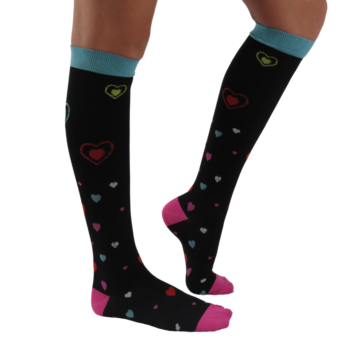 Love and happiness knee-high graduated compression socks (Medium 15-20mmHg)