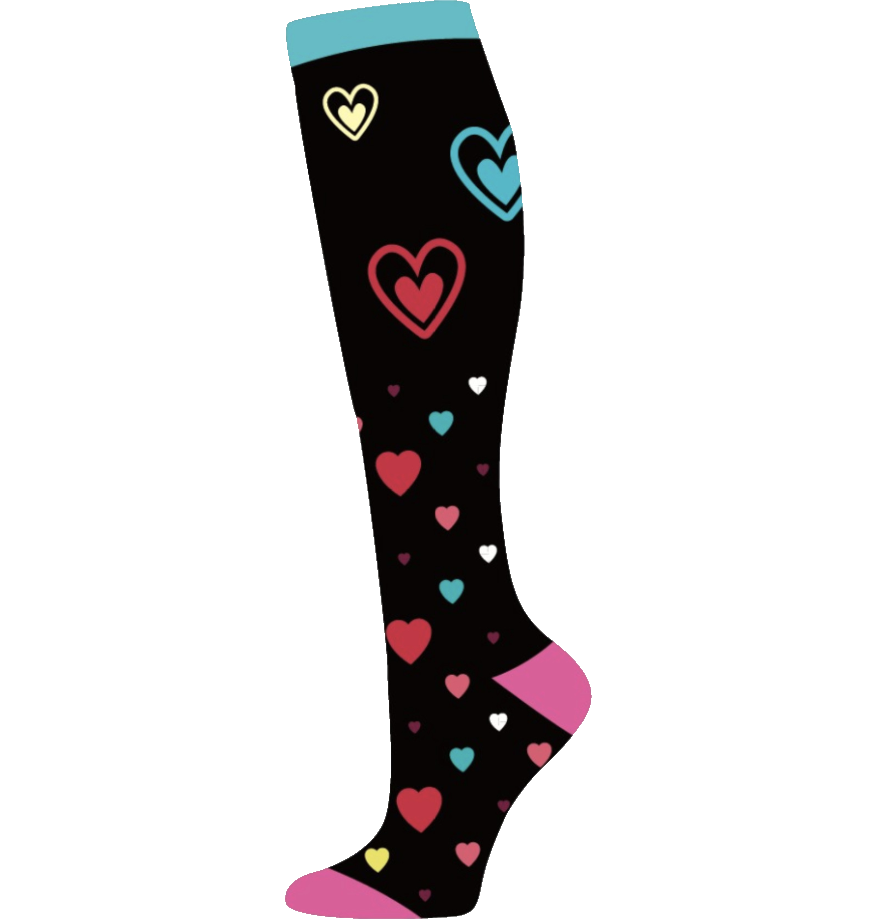 Love and happiness knee-high graduated compression socks (Medium 15-20mmHg)